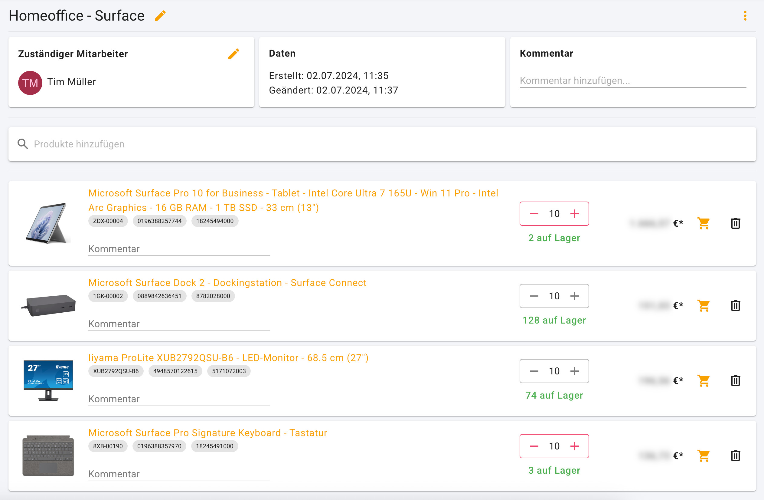 Bundle-Konfigurator mit gespeicherten Produktkollektionen