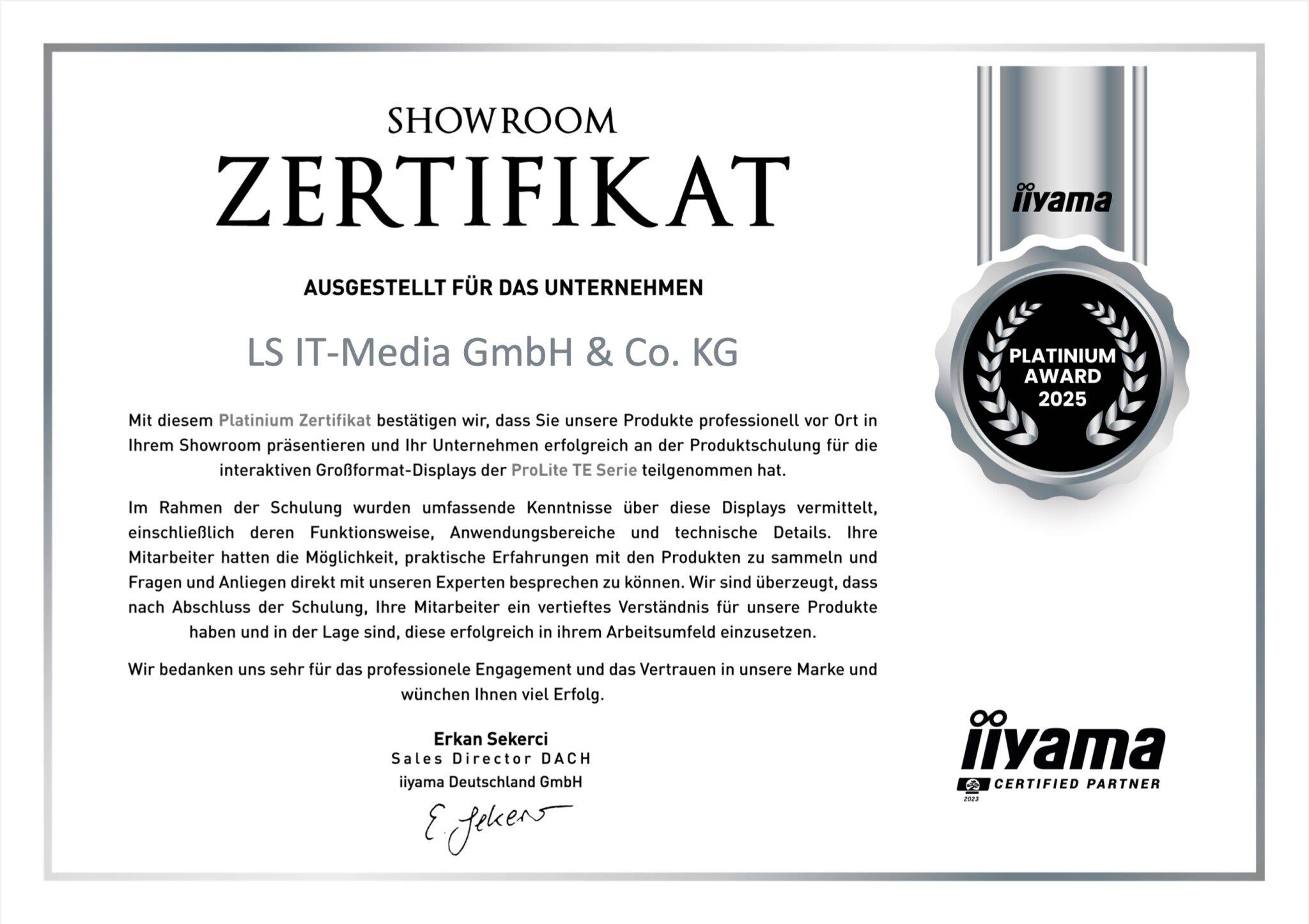 iiyama Display im Showroom von LS IT & Media