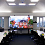 Frontalansicht der LED-Wall der Stadt Leer